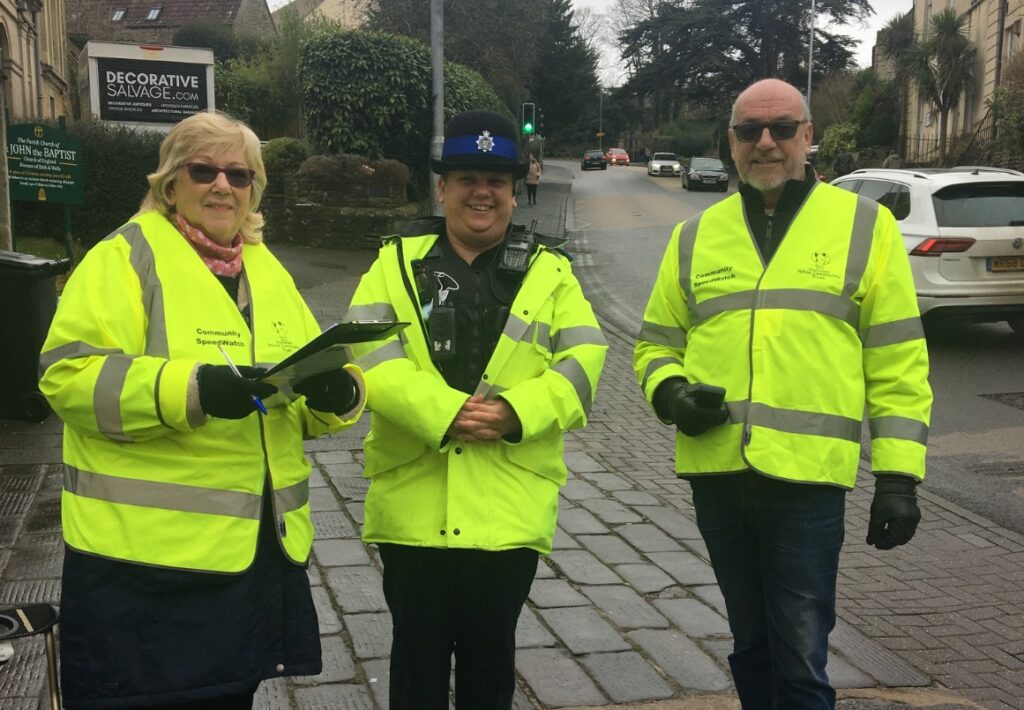 Cllr Anita Collier with the Speedwatch team